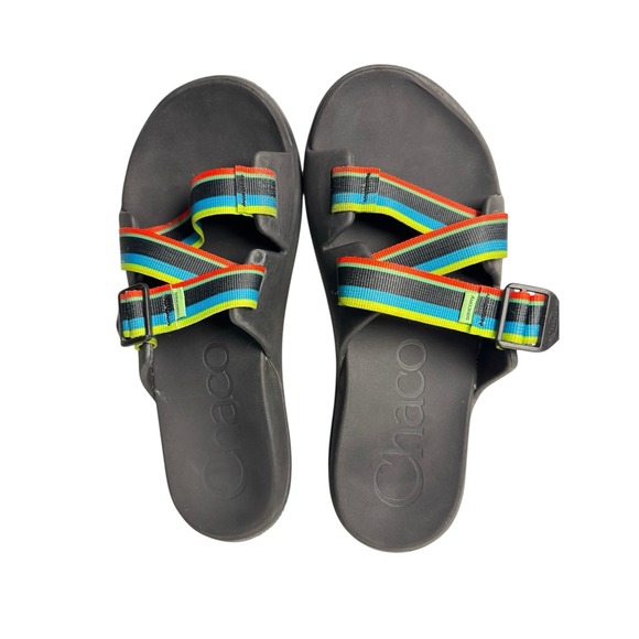 Chaco‎ x Saucony Chillos Slides - US Men's 11. Black Multicolor Straps Sandals - Picture 1 of 4